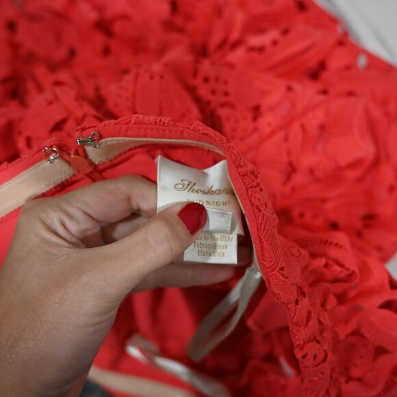 Shoshanna Size 6 Anthropologie Venetian Off the Shoulder Lace Pink Dress - Picture 9 of 10